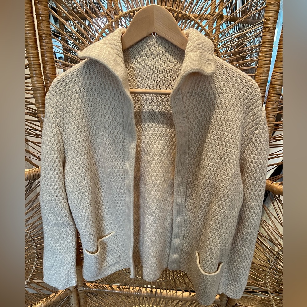 Vintage Handmade Wool or Wool-blend Open Cardigan Sweater